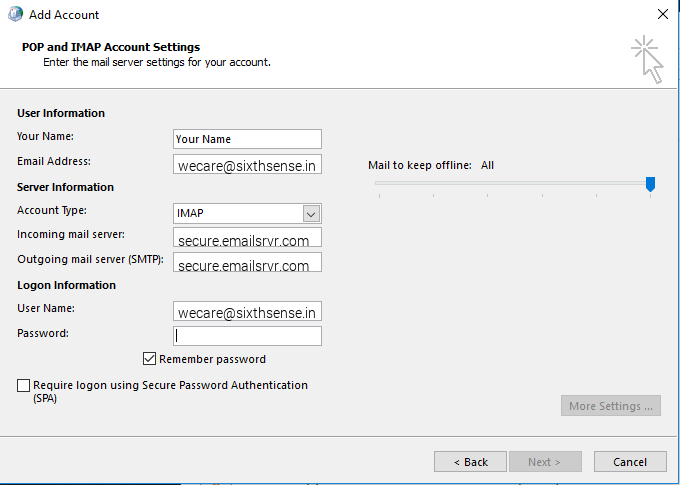 IMAP Account Settings