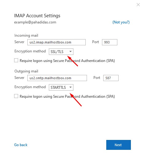 Locating the Email Client Configuration settings
